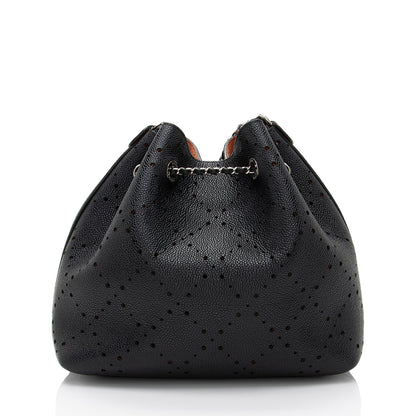 Chanel Perforated Caviar Leather Drawstring Bucket Bag