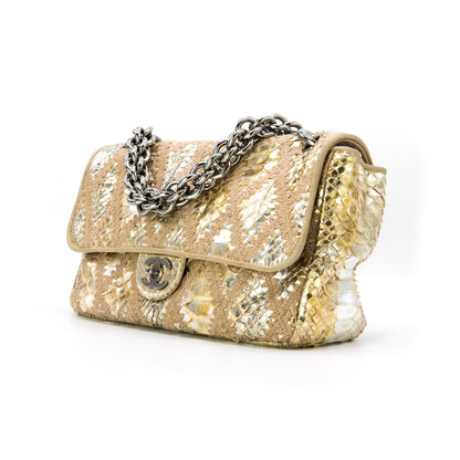 Chanel Gold Metallic Python Flap Bag