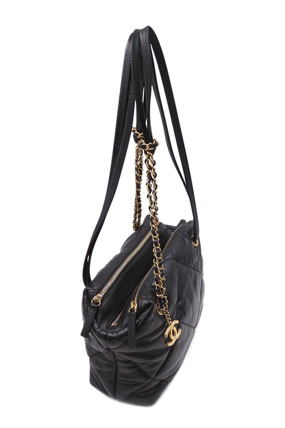 Quilted Bowling Bag Black