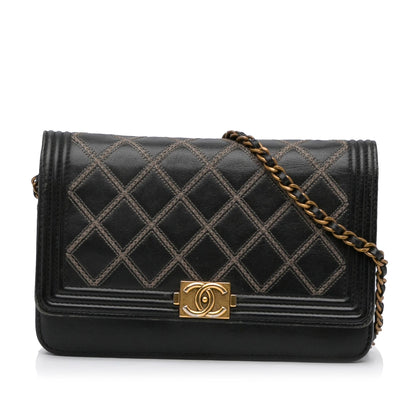 Chanel Quilted Boy Wallet On Chain (SHG-RWI8Tu)