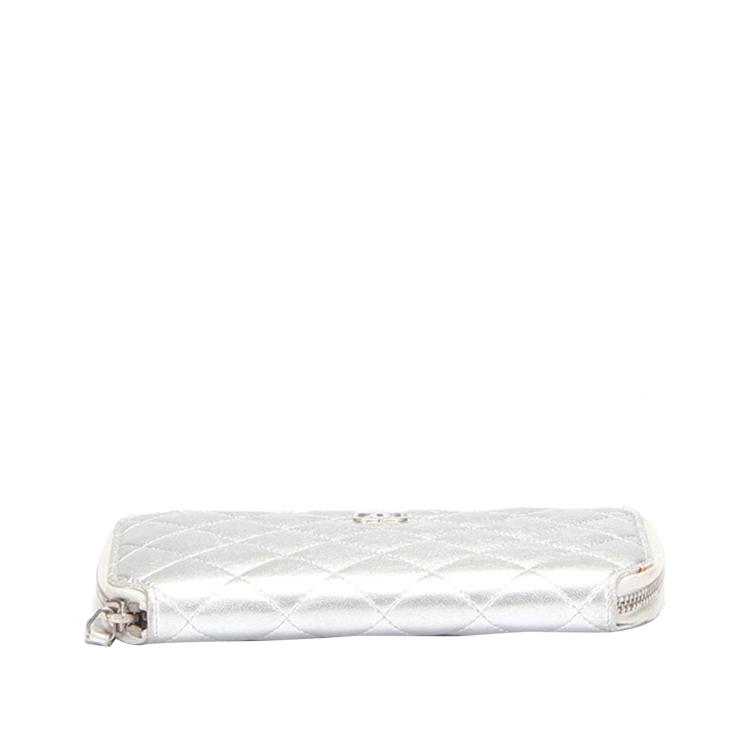 Chanel Quilted CC Metallic Lambskin Zip Around Wallet (SHG-PZSTv5)