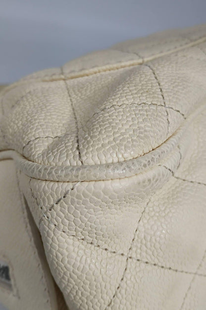 Quilted Caviar Front Pocket Camera Bag Beige