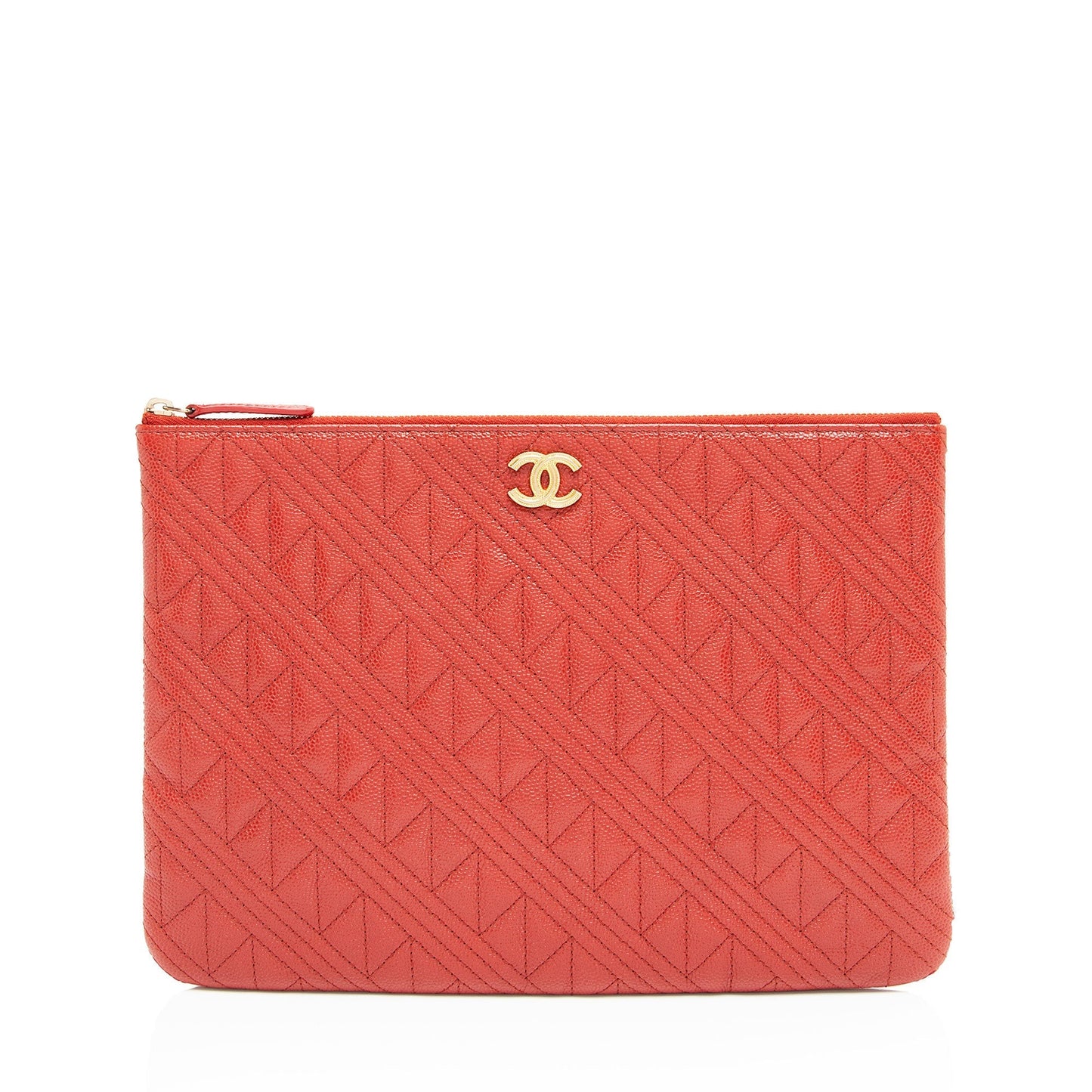 Chanel Quilted Caviar Leather Medium O-Case
