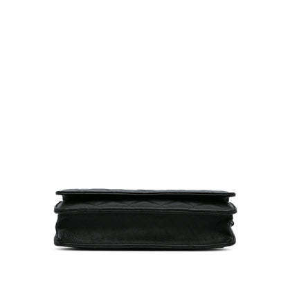 Chanel Quilted Crumpled Calfskin So Black Wallet On Chain (SHG-VI9SVY)