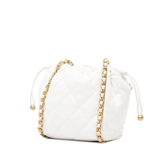 Chanel Quilted Lambskin Chain Around Bucket Bag