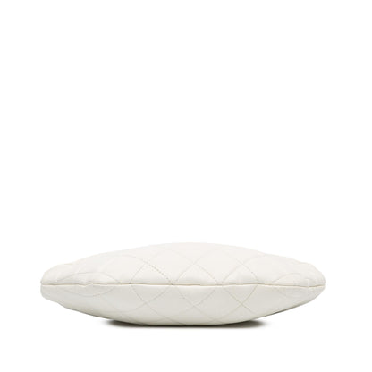 Chanel Quilted Lambskin Pearl Crown Handle Clutch Bag