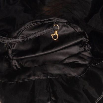 Chanel Quilted Nylon Crystal CC Drawstring Sling Bag