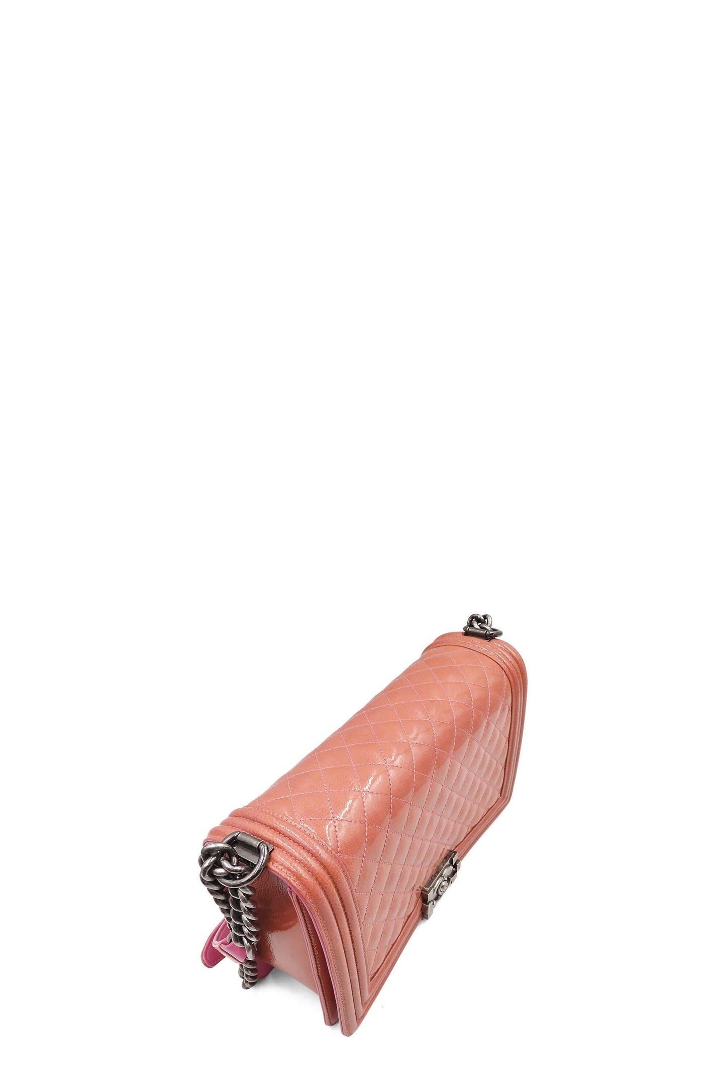 Quilted Patent New Medium Boy with Ruthenium Hardware