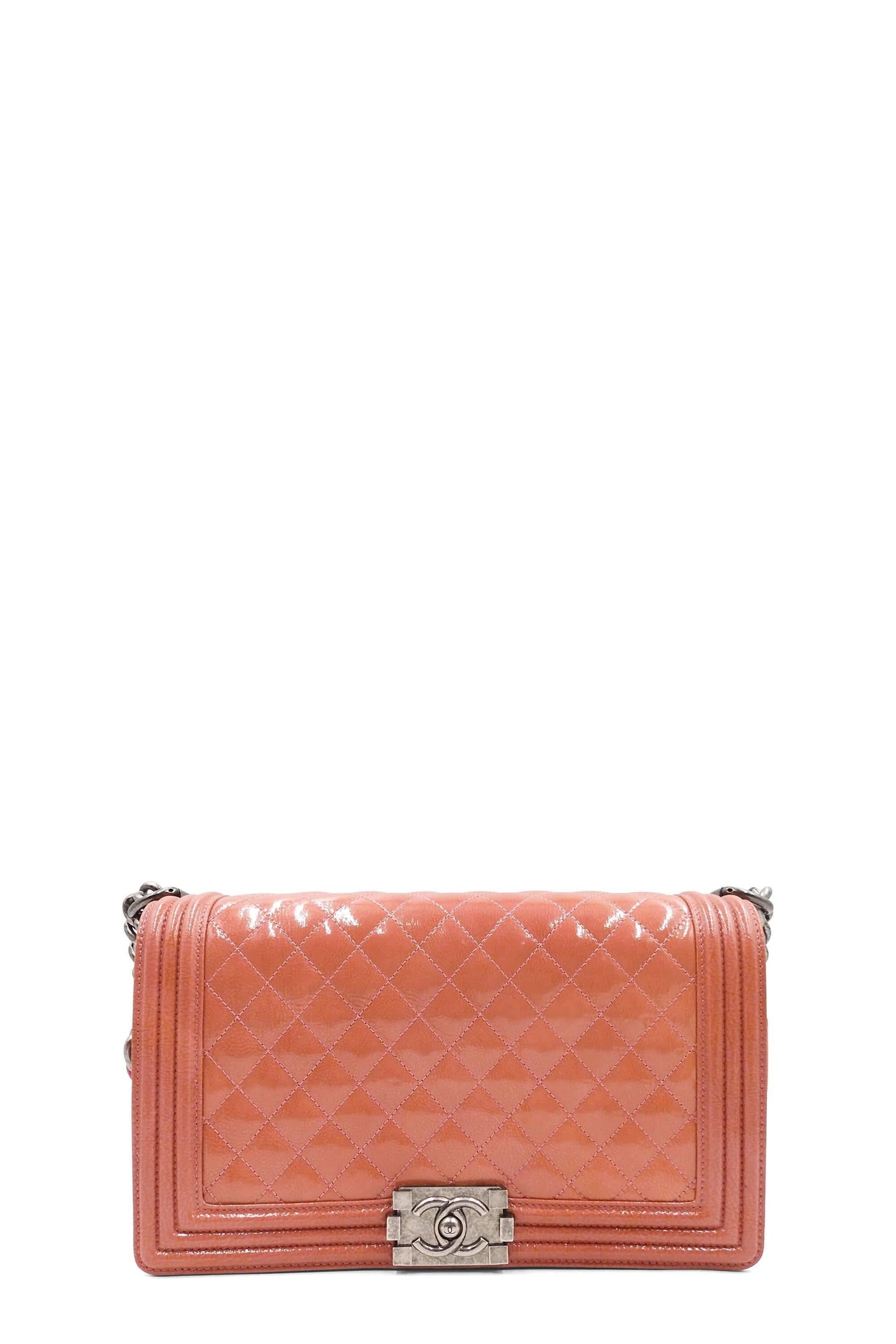 Quilted Patent New Medium Boy with Ruthenium Hardware