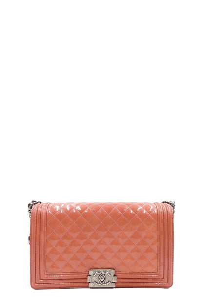 Quilted Patent New Medium Boy with Ruthenium Hardware