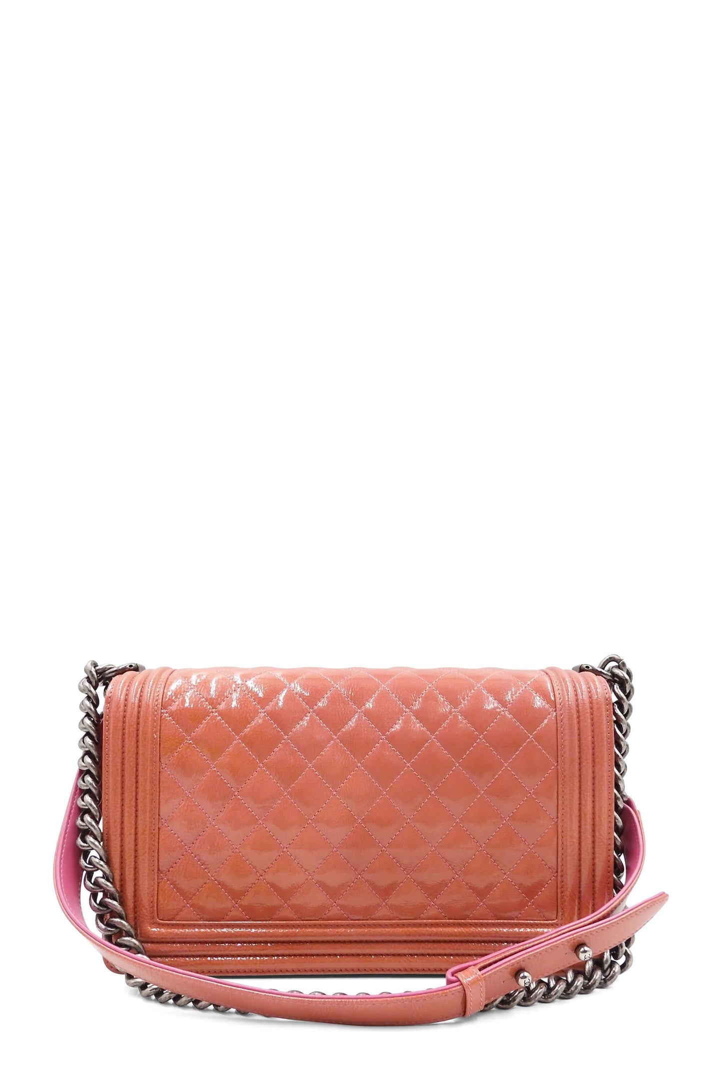 Quilted Patent New Medium Boy with Ruthenium Hardware