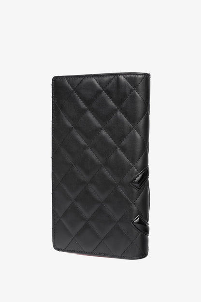 Chanel Cambon Line Black Quilted Leather CC Wallet
