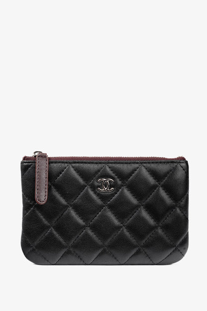 Chanel Black Lambskin Classic Zipped O Pouch