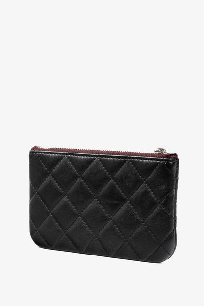 Chanel Black Lambskin Classic Zipped O Pouch