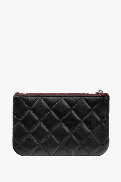 Chanel Black Lambskin Classic Zipped O Pouch
