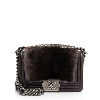 Chanel Rabbit Fur Small Boy Bag (SHF-6aZlP5)
