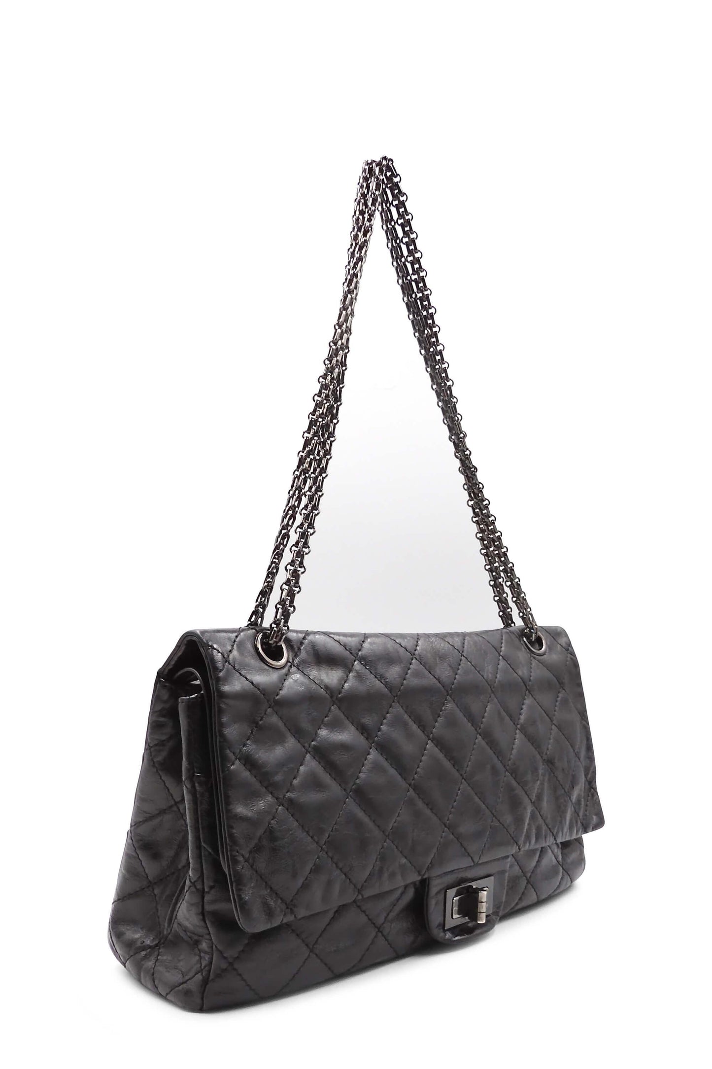 Reissue 227 Double Flap Bag with Silver Hardware