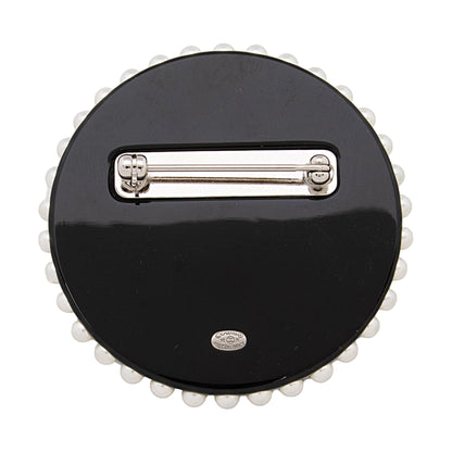 Chanel Resin Crystal Pearl Emoji CC Brooch (SHF-J4WQzc)