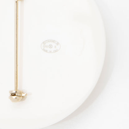 Chanel Resin Pearl Coco CC Profile Brooch