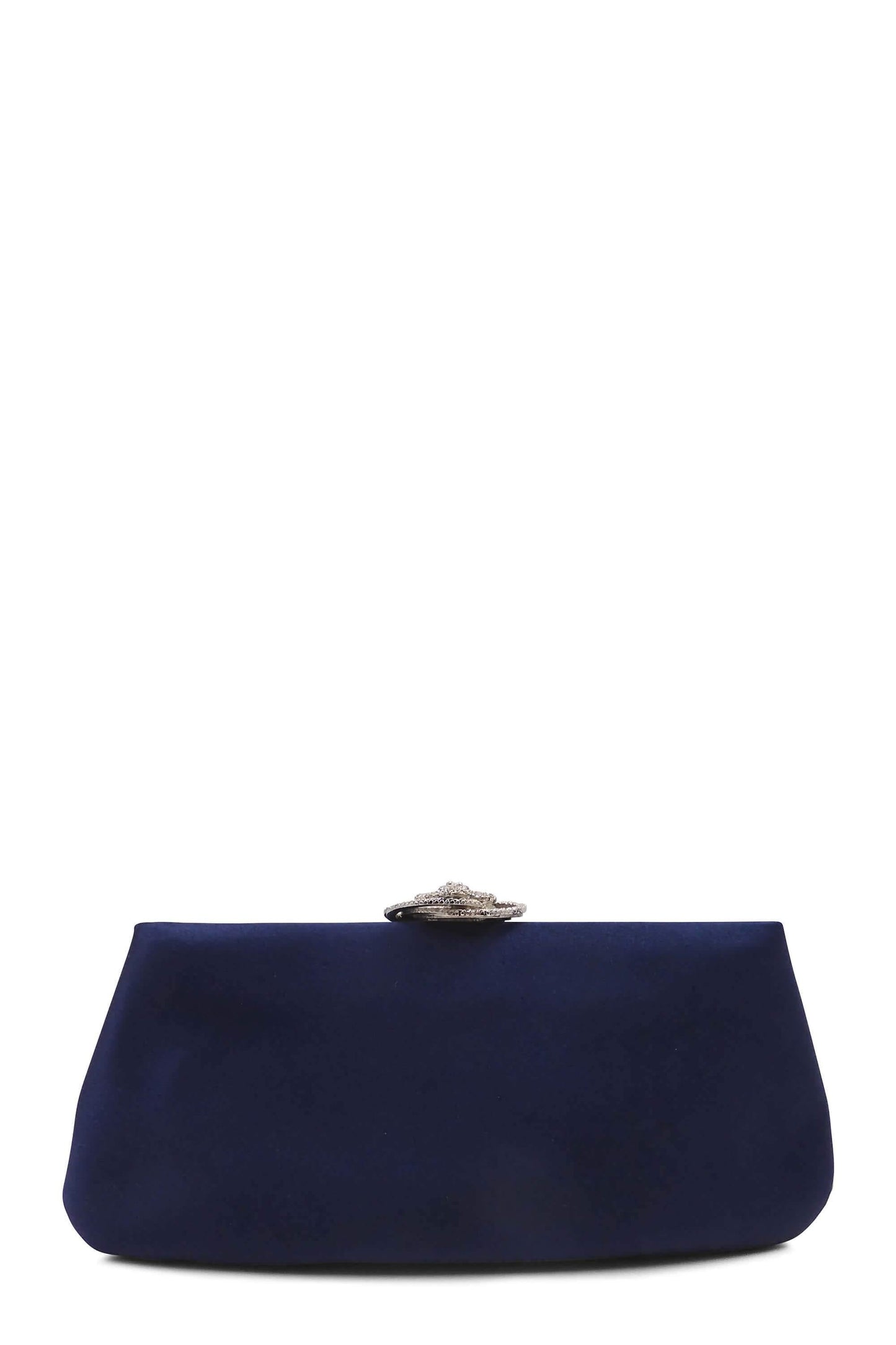 Satin Camellia Clutch Blue