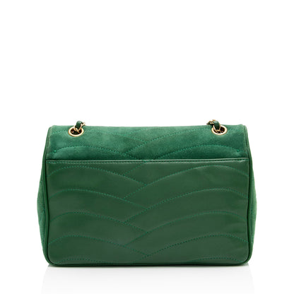 Chanel Scallop Quilted Suede Pagoda Medium Flap Bag (SHF-StVv1m)
