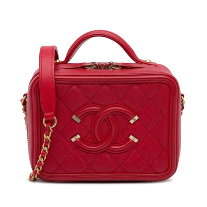 Chanel Small Caviar CC Filigree Vanity Bag