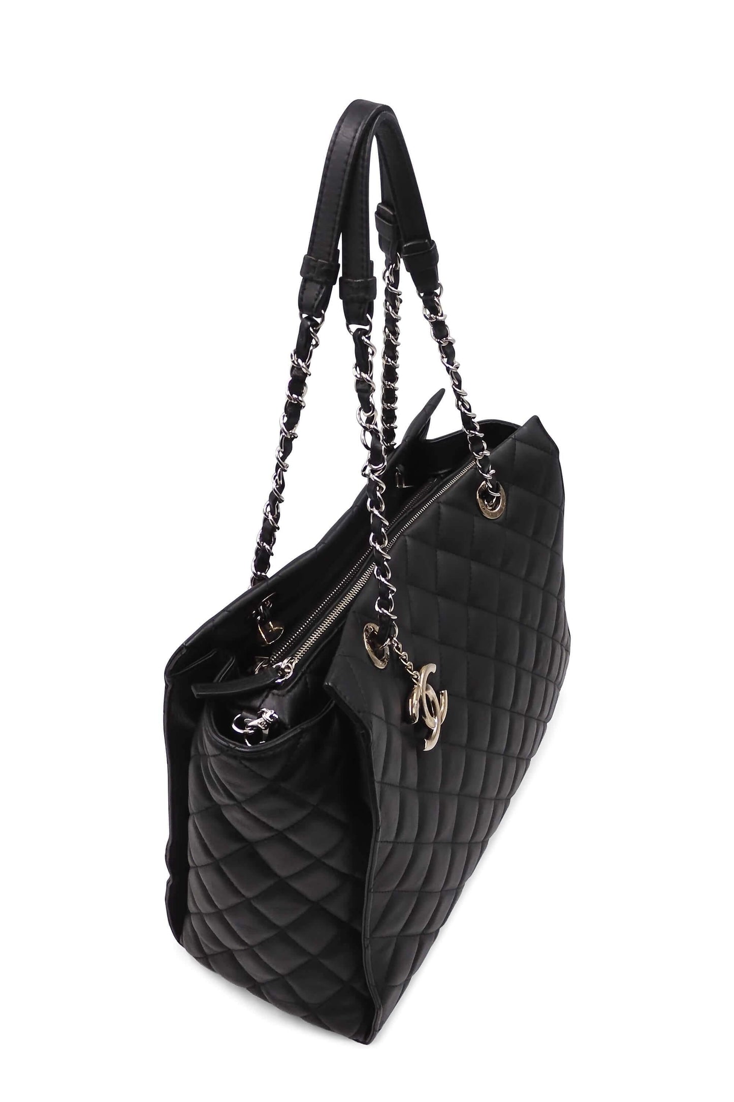 Small Chic and Soft Tote with Pouch Black