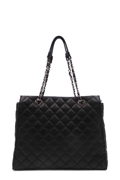 Small Chic and Soft Tote with Pouch Black