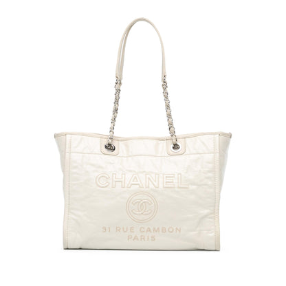 Chanel Small Glazed Calfskin Deauville Tote (SHG-QE8xIp)