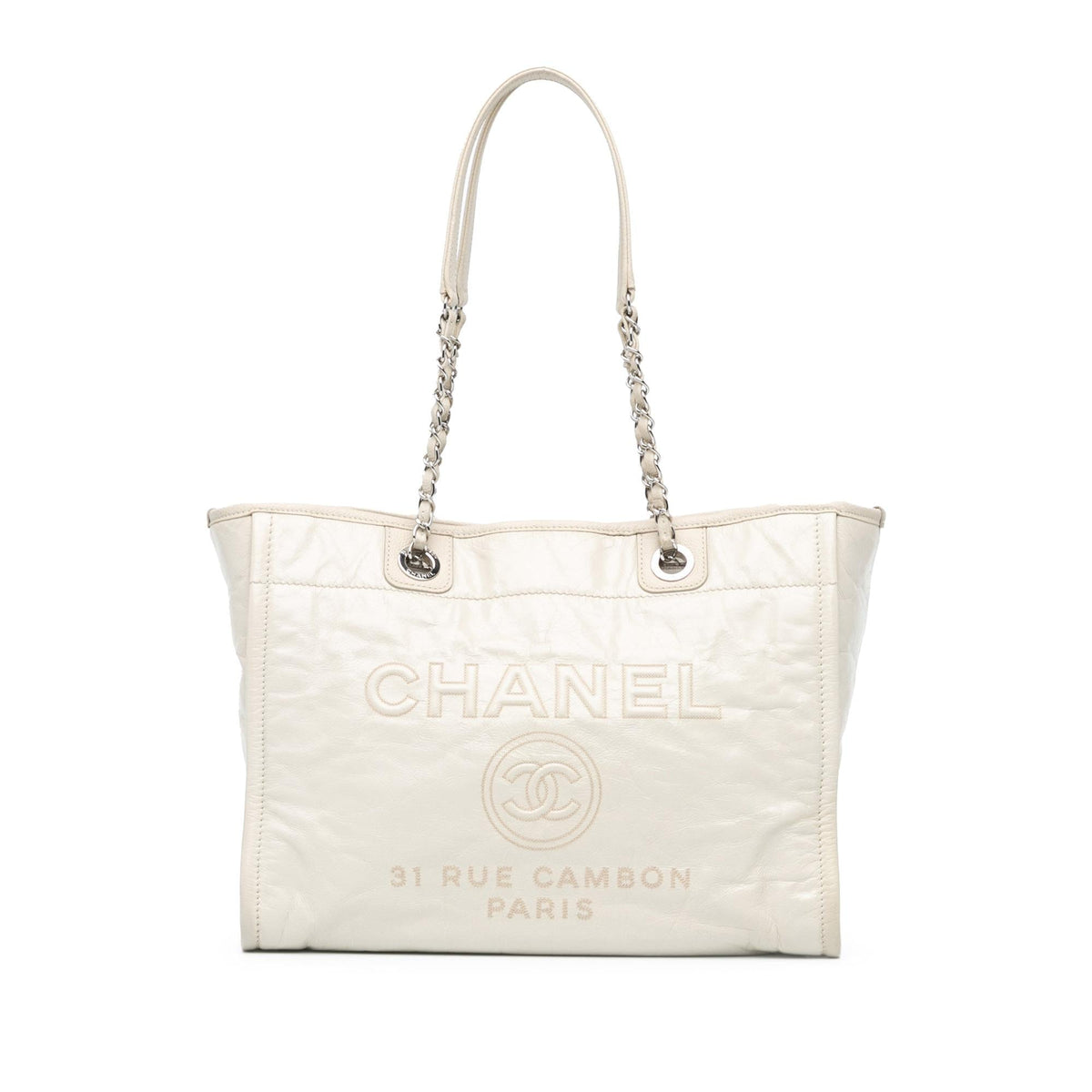 Chanel Small Glazed Calfskin Deauville Tote
