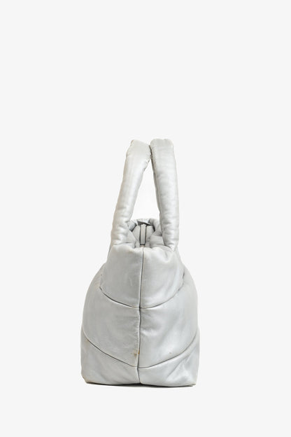 Chanel Silver & Navy Reversible Coco Cocoon Puffer Leather Large Tote Bag