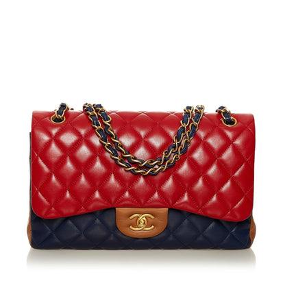 Chanel Tricolor Medium Classic Double Flap bag (SHG-B078YB)