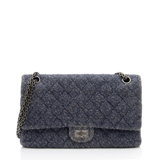 Chanel Tweed 2.55 Reissue 226 Double Flap Bag (SHF-QcHwBS)