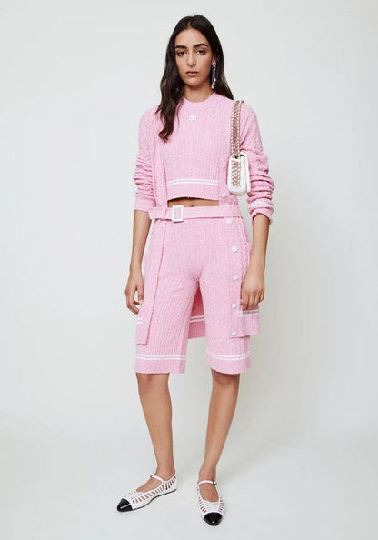 CHANEL LONG LINE BELTED KNIT CARDIGAN