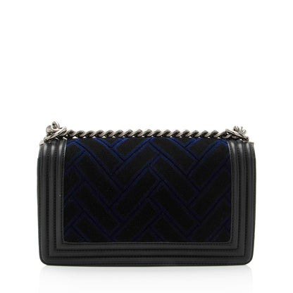 Chanel Velvet Quilted Old Medium Boy Bag