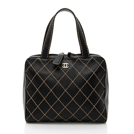 Chanel Vintage Calfskin Wild Stitch Large Satchel