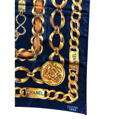 CHANEL EUC RUE CAMBON SILK SCARF
