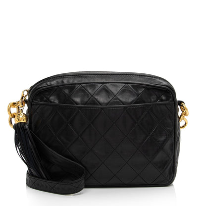 Chanel Vintage Lambskin Pocket Tassel Camera Bag