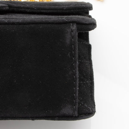 Chanel Vintage Quilted Suede Mademoiselle Bijoux Chain Mini Flap Bag (SHF-23077)
