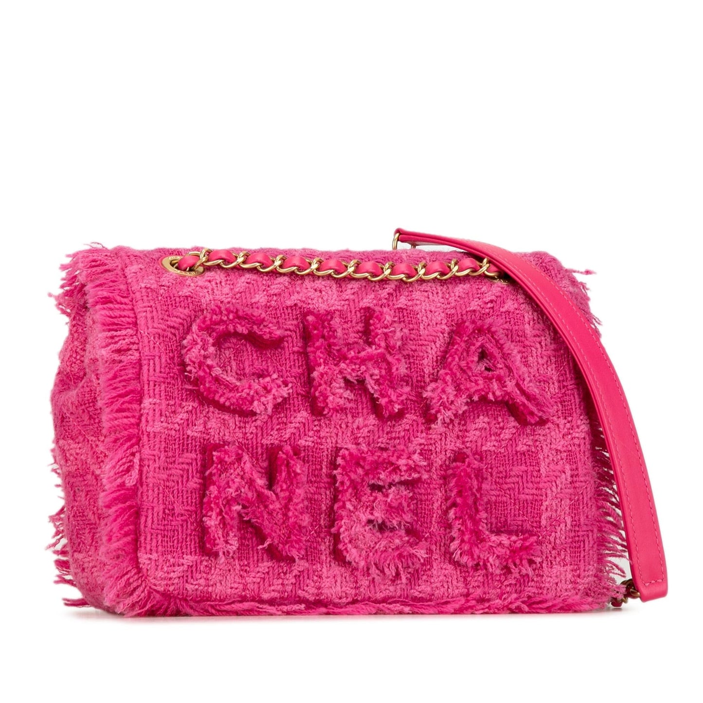 Chanel Wool Tweed Giant Logo Flap (SHG-cgNjh5)