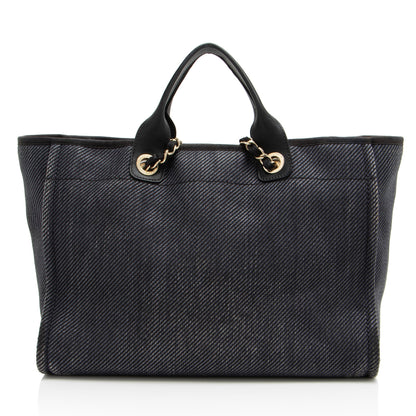 Chanel Woven Straw Deauville Medium Tote