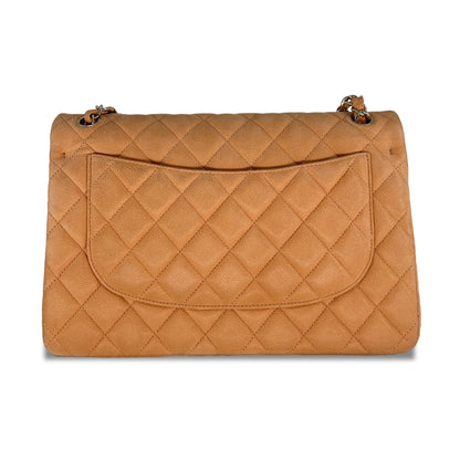 Pre owned Chanel Classic Jumbo Caviar Suede Double Flap Designer Bag