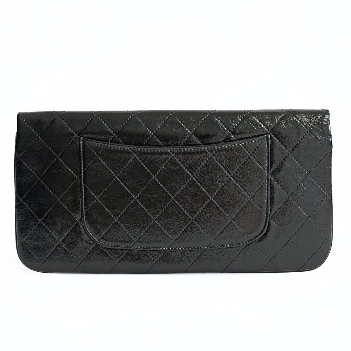 Chanel Clutch handbag in matelasse black leather