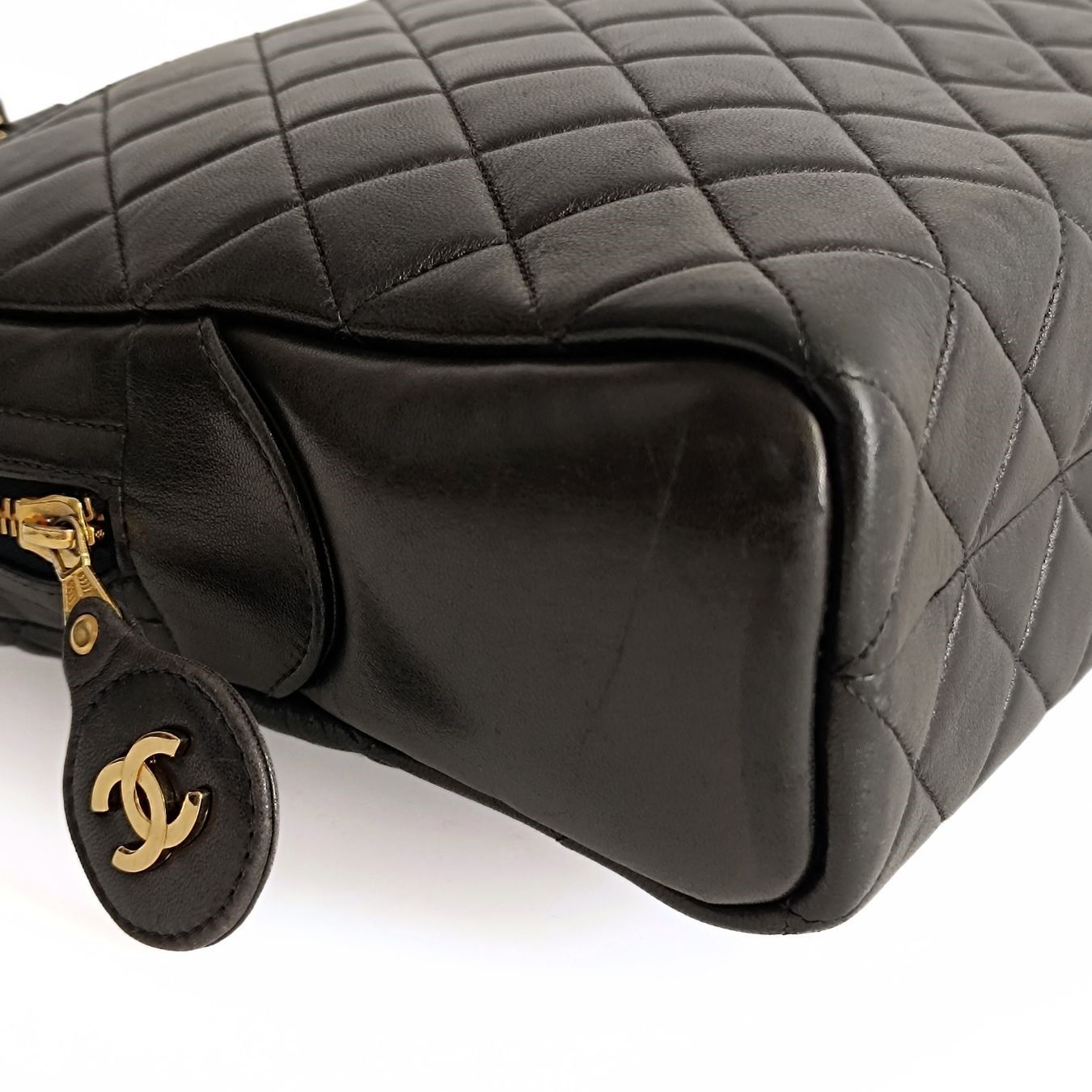 Chanel Chanel borsa a spalla Grand Shopping in pelle matelassè nera - '10s