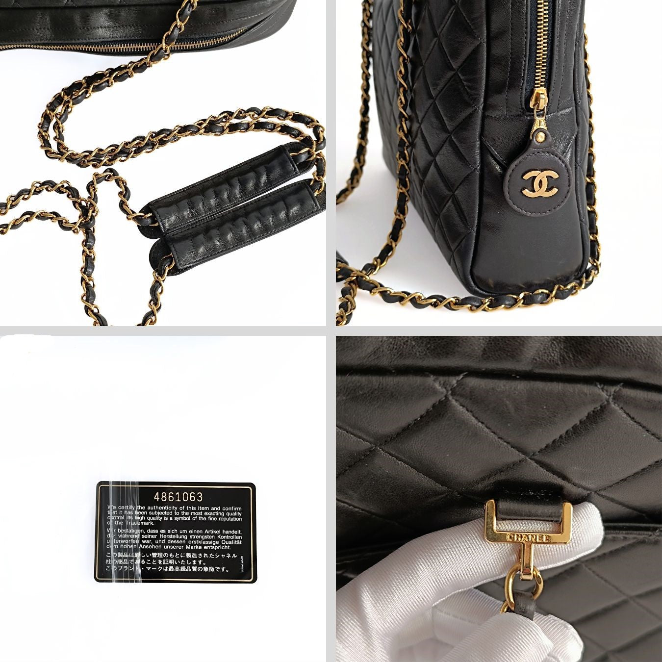 Chanel Chanel borsa a spalla Grand Shopping in pelle matelassè nera - '10s
