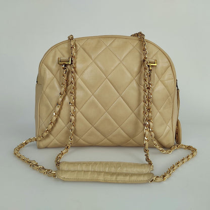 Chanel Chanel Chanel shoulder bag in beige matelasse leather from the s