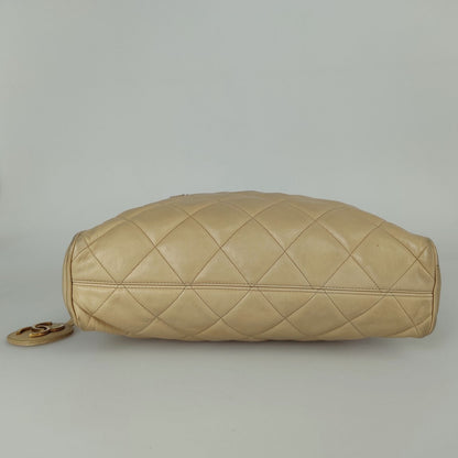 Chanel Chanel Chanel shoulder bag in beige matelasse leather from the s