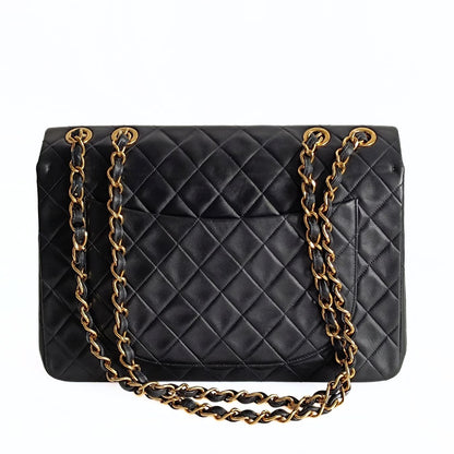 Chanel borsa a tracolla Dekamatrasse  Maxi in pelle nera