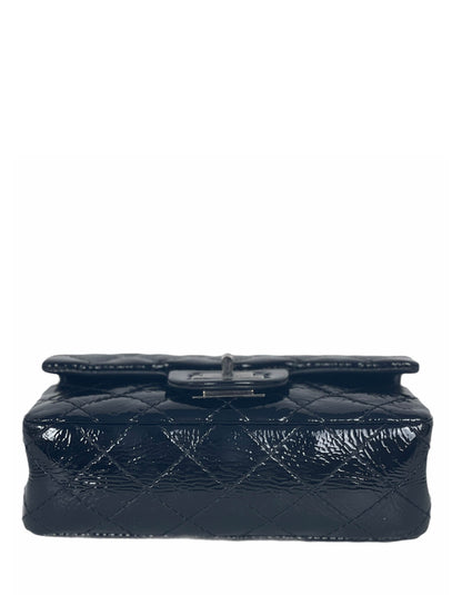 Chanel Black Aged Patent Leather 2.55 Reissue Clutch Bag