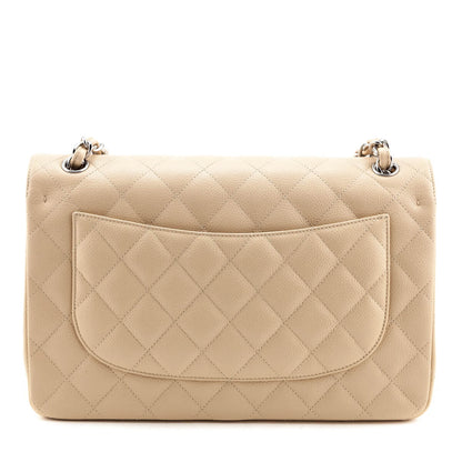 Chanel Beige Caviar Jumbo Double Flap Bag